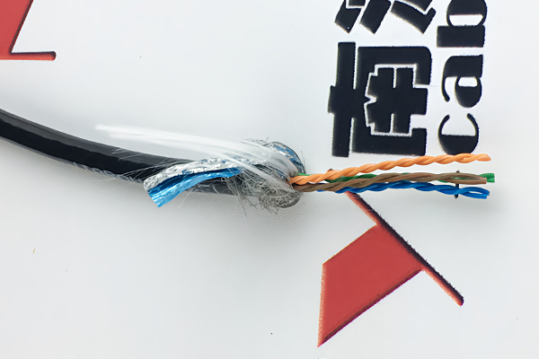 双屏蔽拖链网线-铝箔绕包及镀锡铜丝编织抗干扰高柔性超五类网线